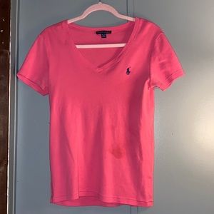 RALPH LAUREN POLO PINK V-NECK
